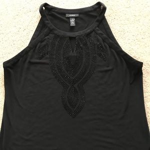 Alfani black beaded halter type blouse